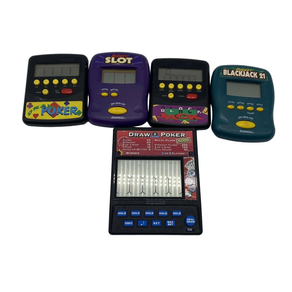 Lot Of Vintage Handheld Casino Games, Slots, Poker, And Blackjack Tested Working